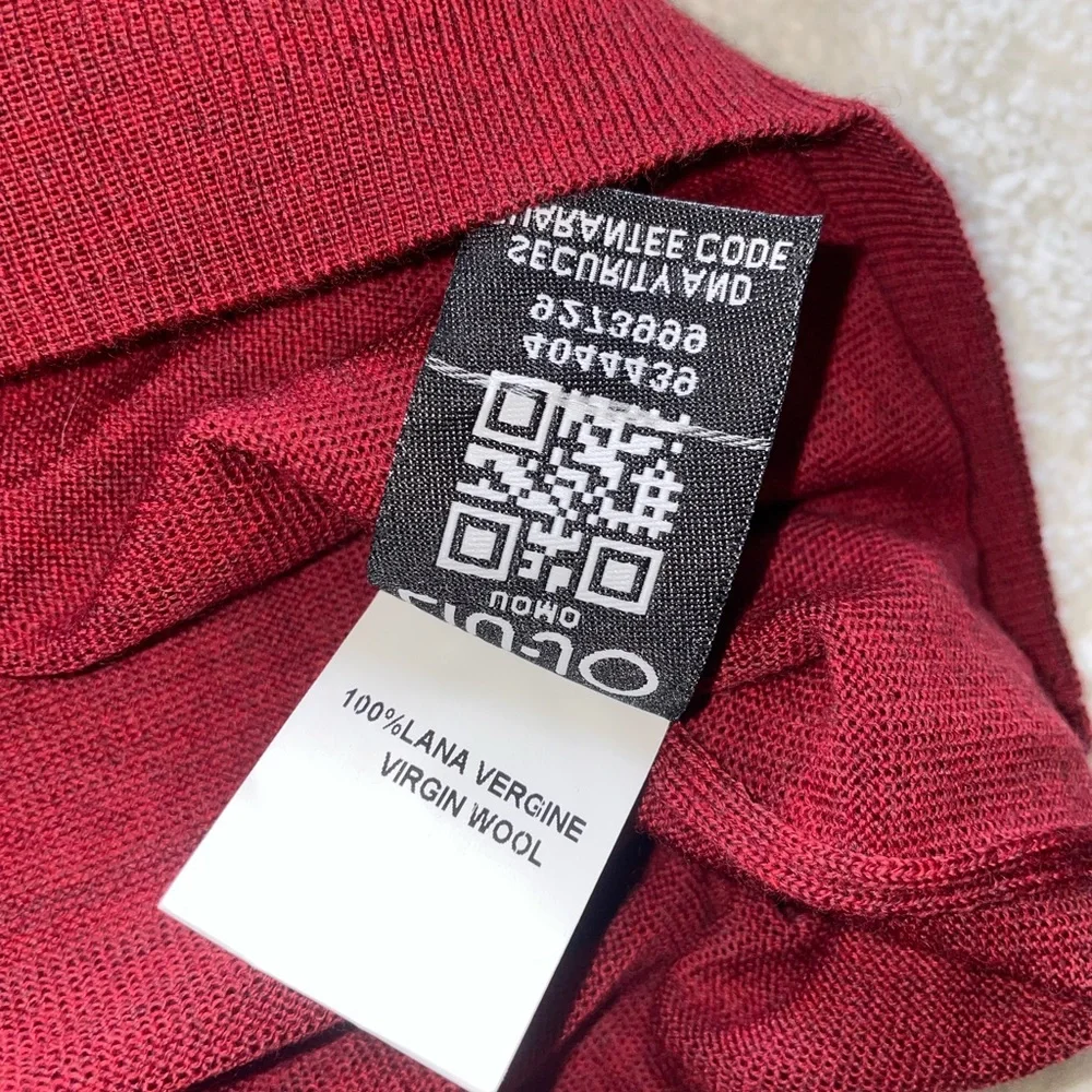 Liu Jo Uomo Red 100% Virgin Wool V Neck Men’s Sweater